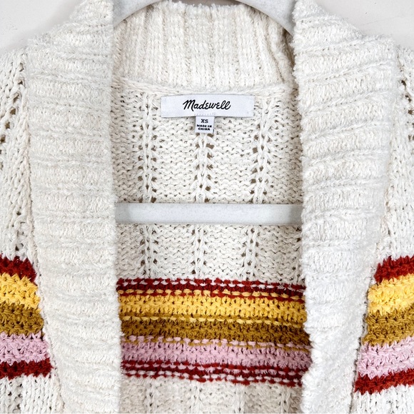 Madewell Striped Diaz Open Cardigan Sweater XS Cream - Picture 7 of 13